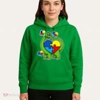 Cute Autism Dino Puzzle Piece Heart Hoodie thumb 5