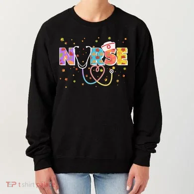 Cute Autumn Fall Patterns Nurse Women's Sweatshirt