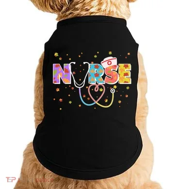 Cute Autumn Fall Patterns Nurse Doggie Tank