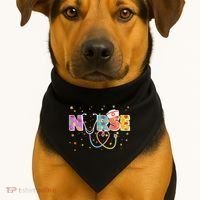 Cute Autumn Fall Patterns Nurse USA-Made Doggie Bandana thumb 1