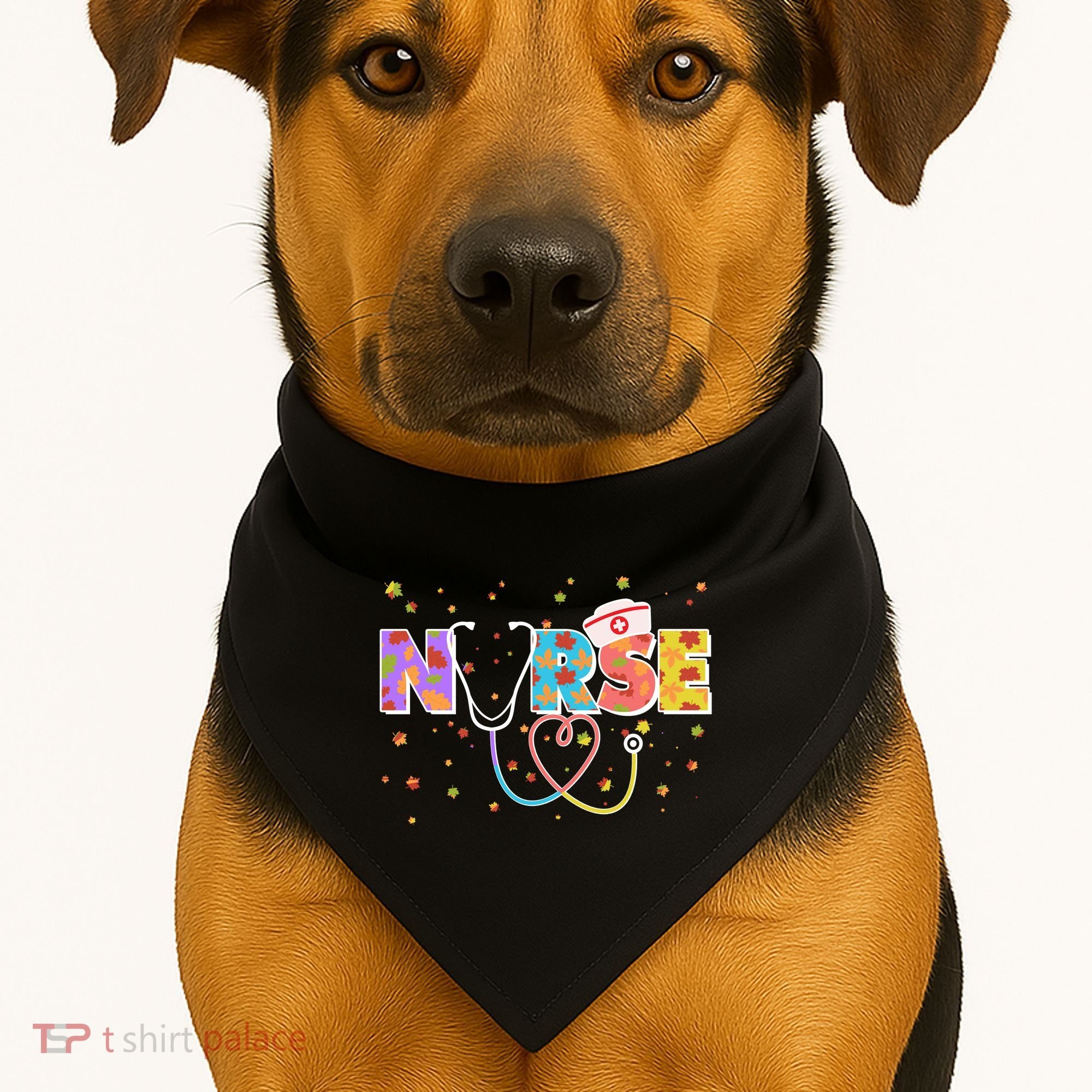 Cute Autumn Fall Patterns Nurse USA-Made Doggie Bandana