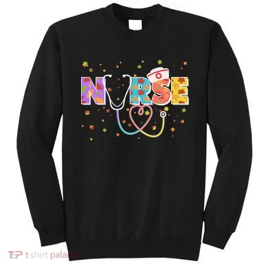 Cute Autumn Fall Patterns Nurse Sweatshirt