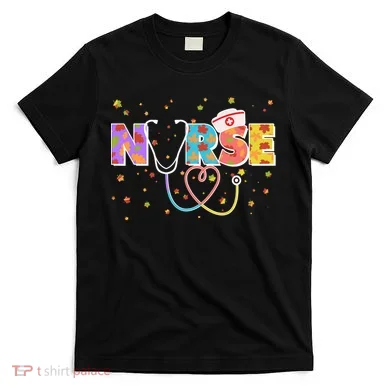Cute Autumn Fall Patterns Nurse T-Shirt