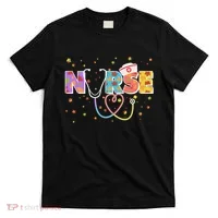 Cute Autumn Fall Patterns Nurse T-Shirt thumb 0