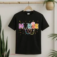 Cute Autumn Fall Patterns Nurse T-Shirt thumb 2