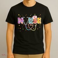 Cute Autumn Fall Patterns Nurse T-Shirt thumb 3