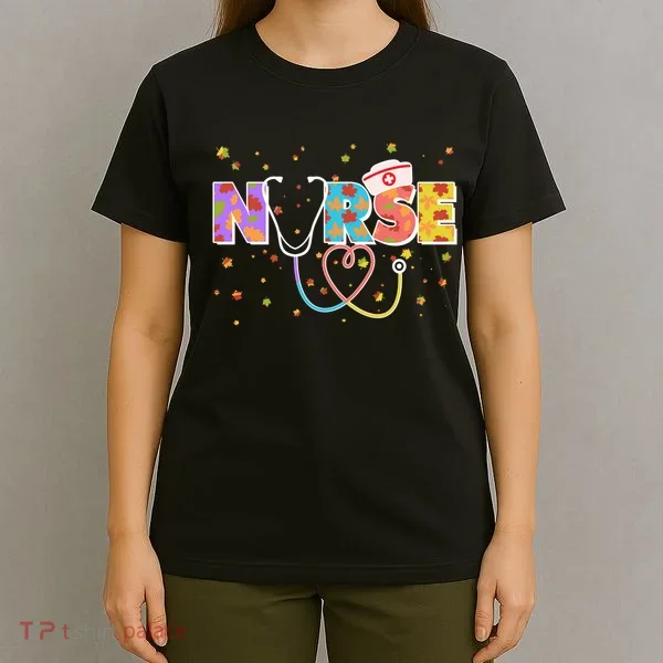 Cute Autumn Fall Patterns Nurse T-Shirt