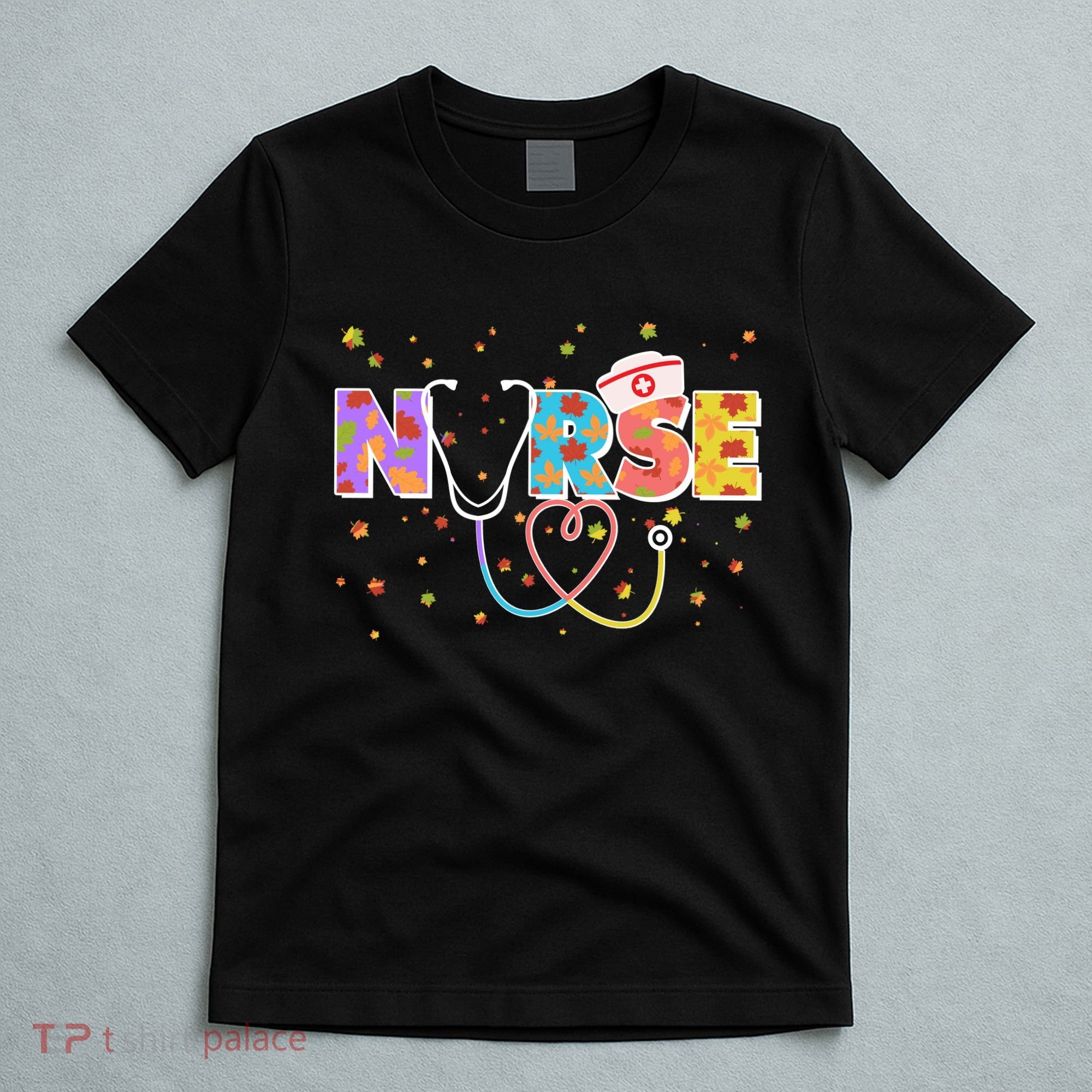 Cute Autumn Fall Patterns Nurse T-Shirt