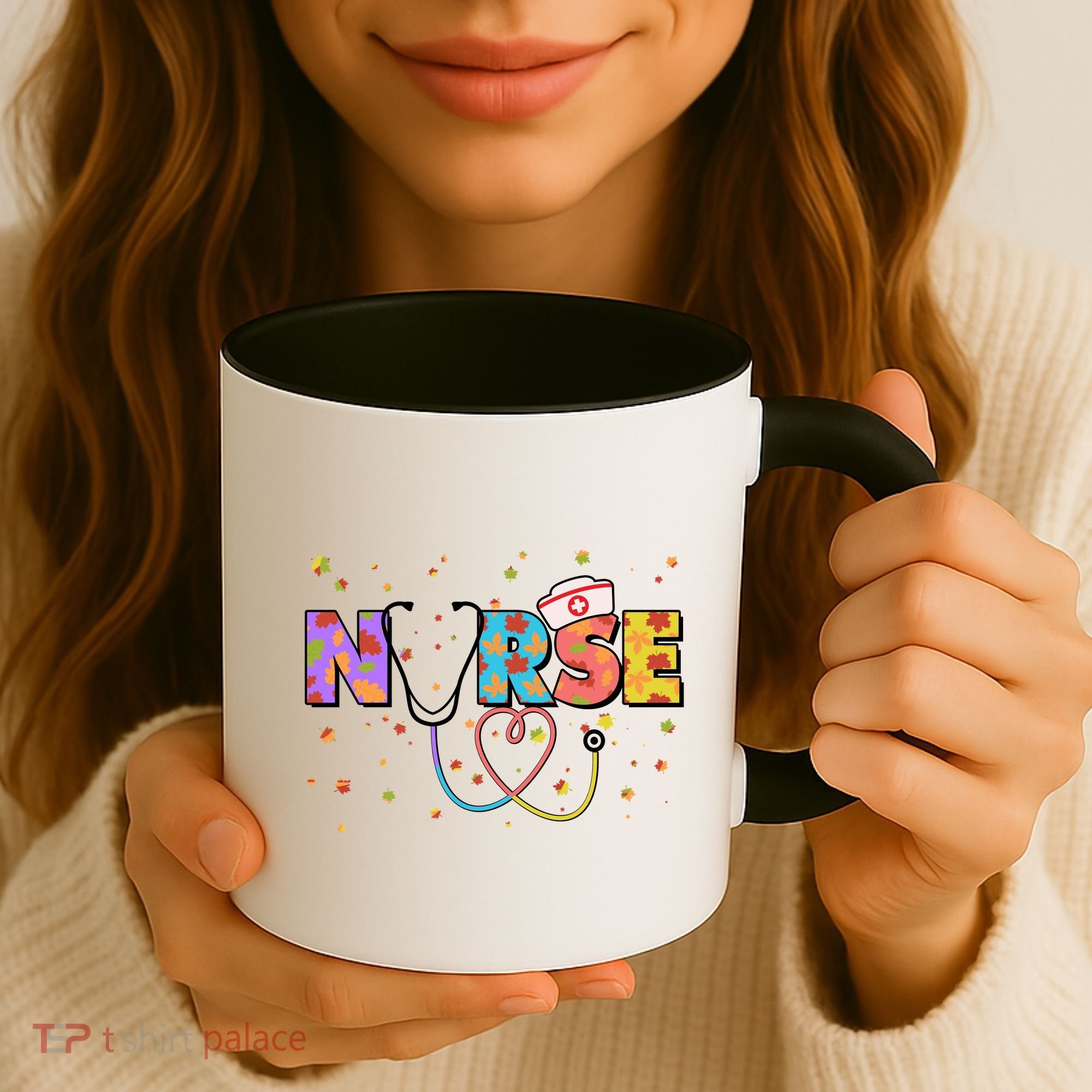 Cute Autumn Fall Patterns Nurse Coffee Mug