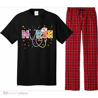 Cute Autumn Fall Patterns Nurse Pajama Set