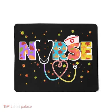 Cute Autumn Fall Patterns Nurse Mousepad