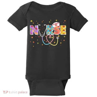Cute Autumn Fall Patterns Nurse Baby Bodysuit