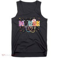 Cute Autumn Fall Patterns Nurse Tank Top thumb 0