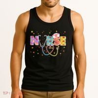 Cute Autumn Fall Patterns Nurse Tank Top thumb 3