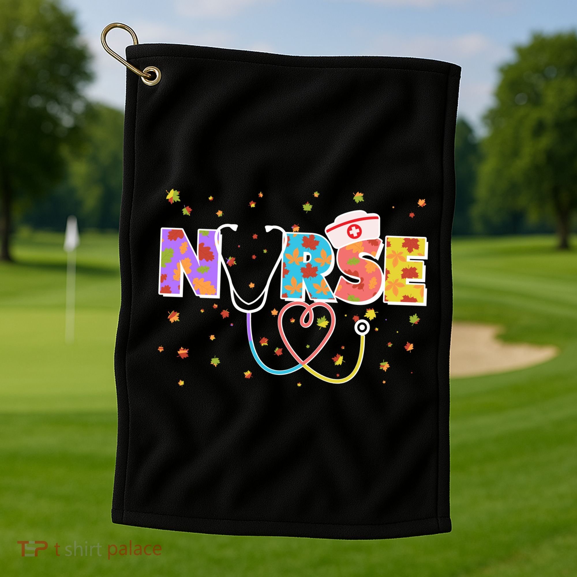 Cute Autumn Fall Patterns Nurse Golf Towel