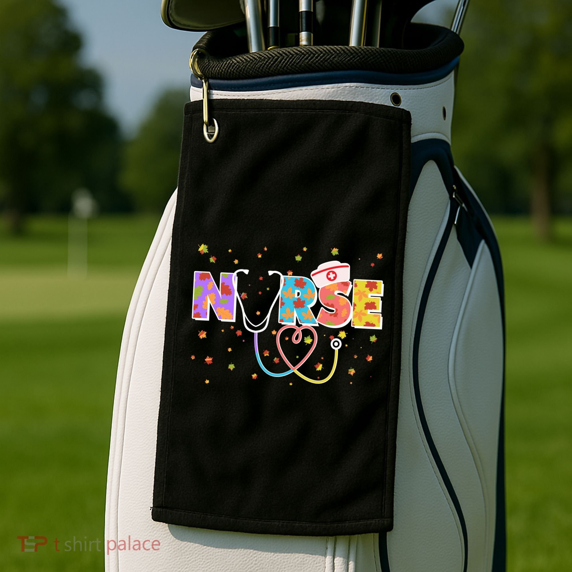 Cute Autumn Fall Patterns Nurse Golf Towel