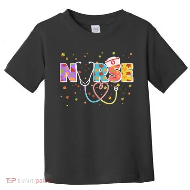 Cute Autumn Fall Patterns Nurse Toddler T-Shirt