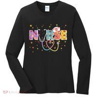 Cute Autumn Fall Patterns Nurse Women's Long Sleeve Shirt thumb 0