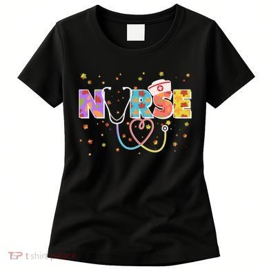 Cute Autumn Fall Patterns Nurse Women's T-Shirt