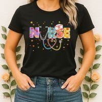 Cute Autumn Fall Patterns Nurse Women's T-Shirt thumb 2