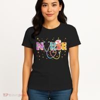 Cute Autumn Fall Patterns Nurse Women's T-Shirt thumb 4