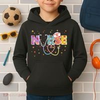 Cute Autumn Fall Patterns Nurse Kids Hoodie thumb 2