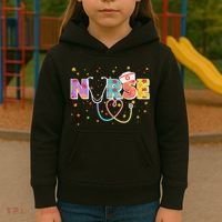 Cute Autumn Fall Patterns Nurse Kids Hoodie thumb 3