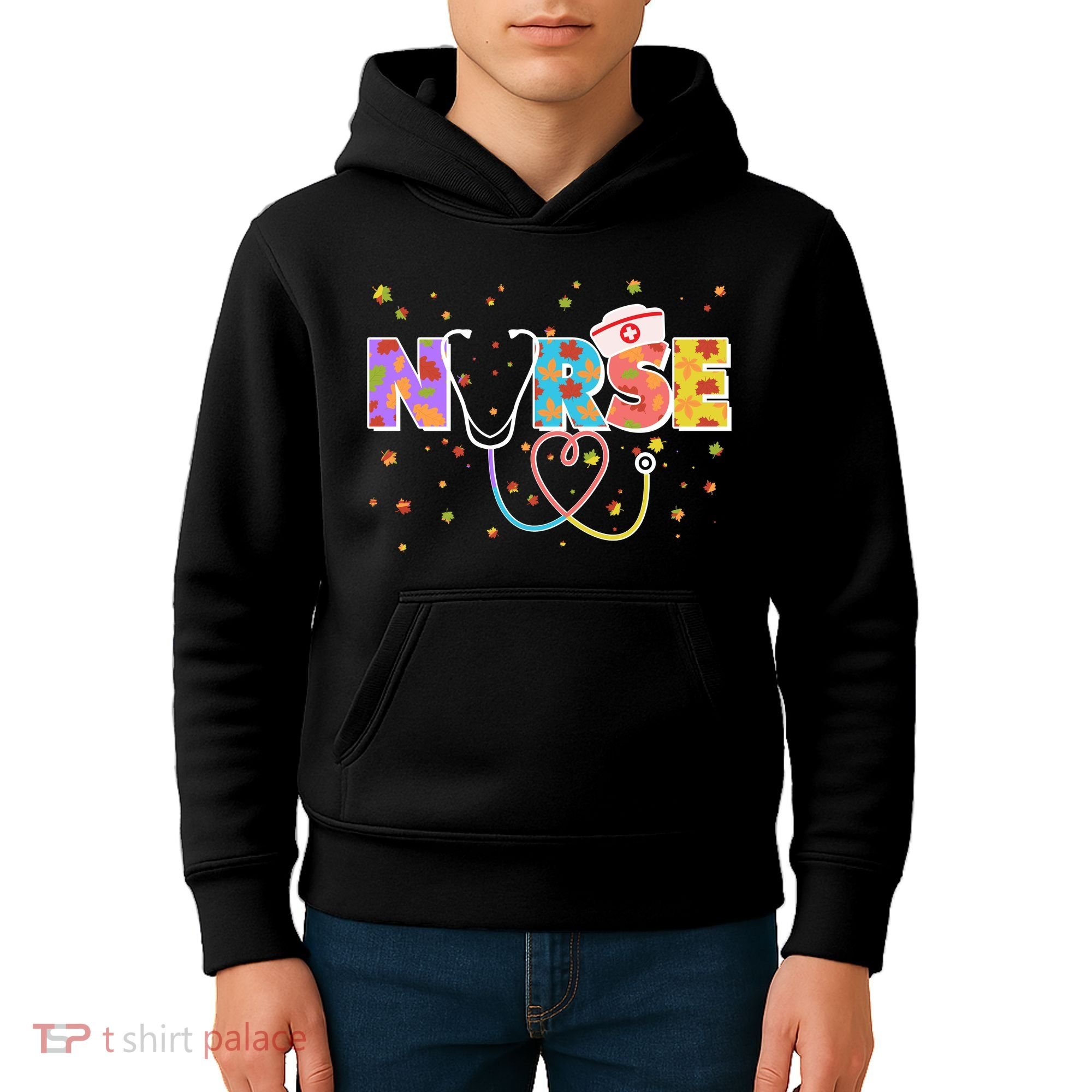 Cute Autumn Fall Patterns Nurse Kids Hoodie