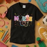 Cute Autumn Fall Patterns Nurse Kids T-Shirt thumb 3