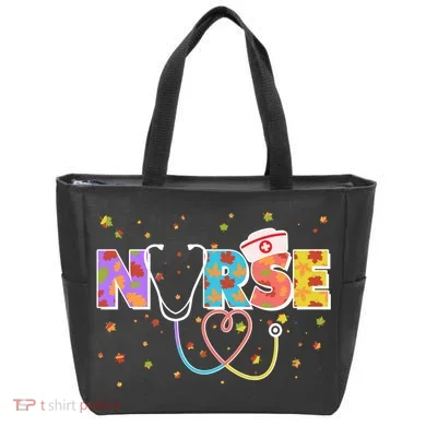 Cute Autumn Fall Patterns Nurse Tote Bag