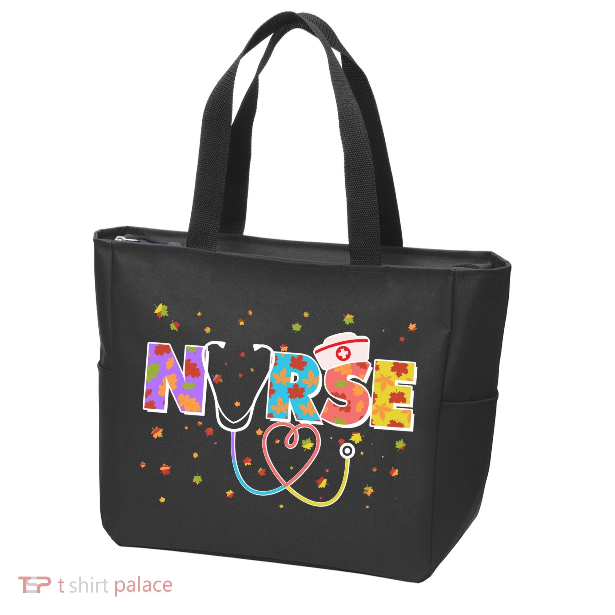 Cute Autumn Fall Patterns Nurse Tote Bag