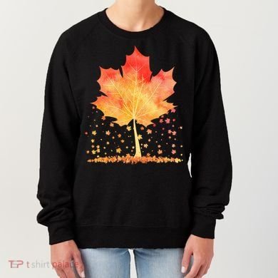 Cute Autumn Maple Leaf Tree Women's Sweatshirt