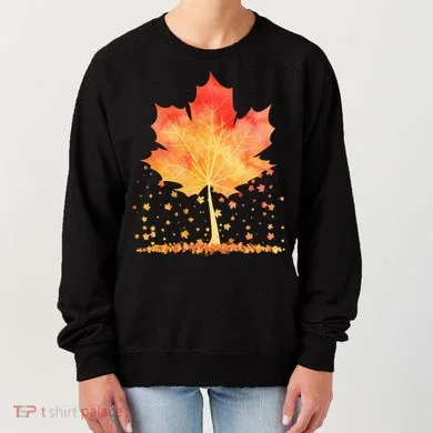 Cute Autumn Maple Leaf Tree Women's Sweatshirt