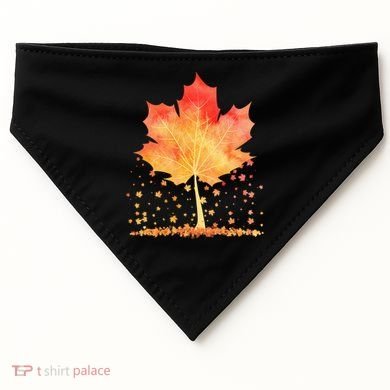 Cute Autumn Maple Leaf Tree USA-Made Doggie Bandana