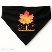 Cute Autumn Maple Leaf Tree USA-Made Doggie Bandana thumb 0