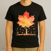 Cute Autumn Maple Leaf Tree T-Shirt thumb 3