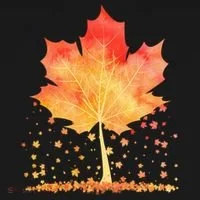 Cute Autumn Maple Leaf Tree T-Shirt thumb 7