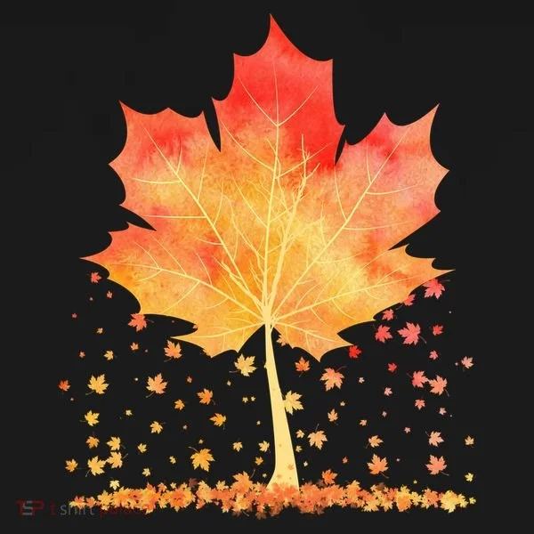 Cute Autumn Maple Leaf Tree T-Shirt