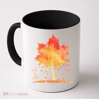 Cute Autumn Maple Leaf Tree Coffee Mug thumb 0