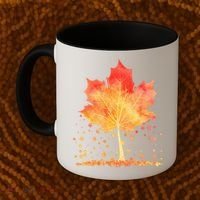 Cute Autumn Maple Leaf Tree Coffee Mug thumb 2