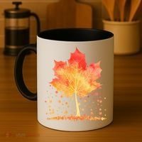 Cute Autumn Maple Leaf Tree Coffee Mug thumb 4