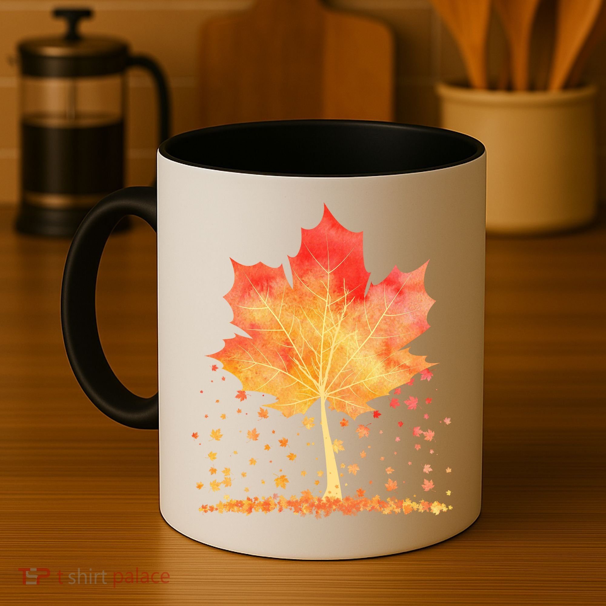 Cute Autumn Maple Leaf Tree Coffee Mug