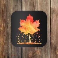 Cute Autumn Maple Leaf Tree Coaster thumb 0