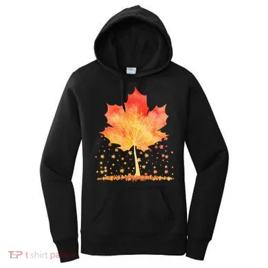 Cute Autumn Maple Leaf Tree Women's Hoodie