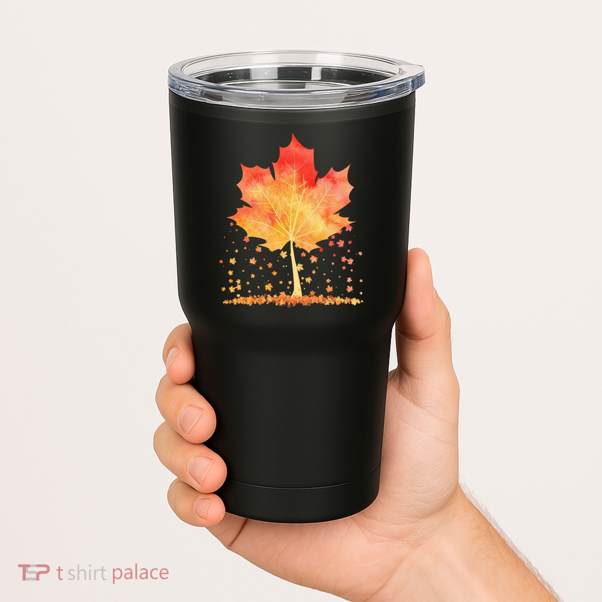 Cute Autumn Maple Leaf Tree Tumbler