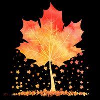 Cute Autumn Maple Leaf Tree Mousepad thumb 1