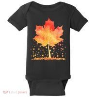 Cute Autumn Maple Leaf Tree Baby Bodysuit thumb 0