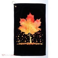 Cute Autumn Maple Leaf Tree Golf Towel thumb 0