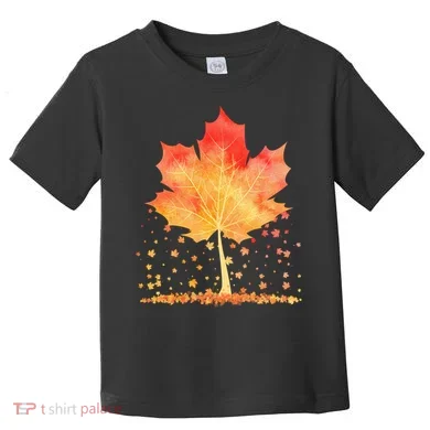 Cute Autumn Maple Leaf Tree Toddler T-Shirt