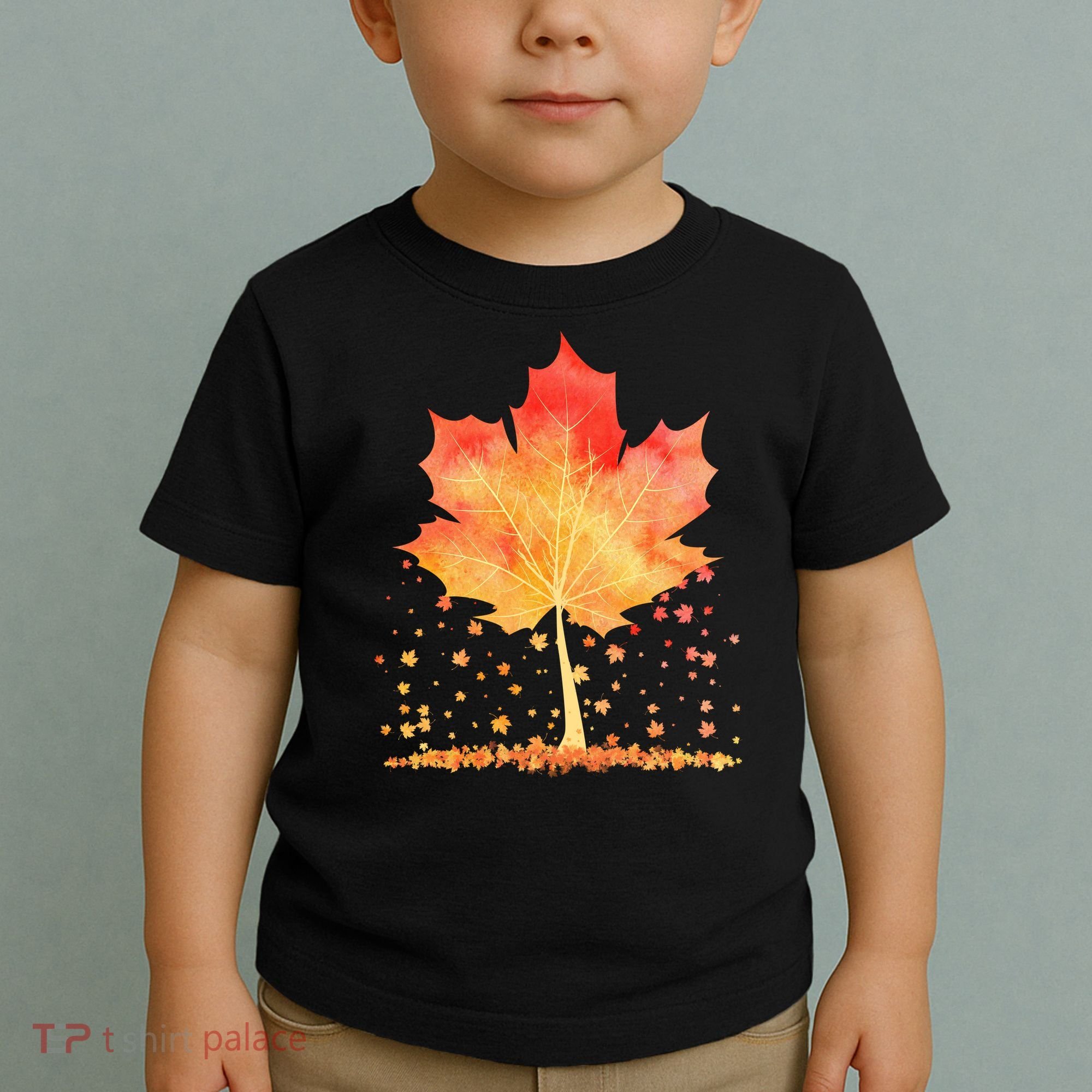 Cute Autumn Maple Leaf Tree Toddler T-Shirt